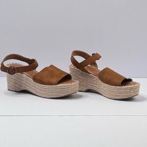 Brown Espadrille Wedge Sandals